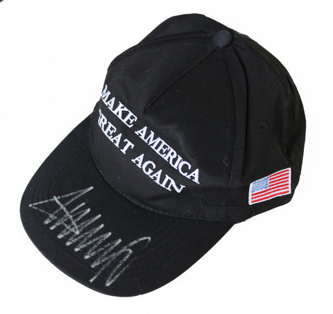 Donald Trump United States President Signed Autographed Make America Great Again Black Baseball Cap Hat Heritage Authentication COA