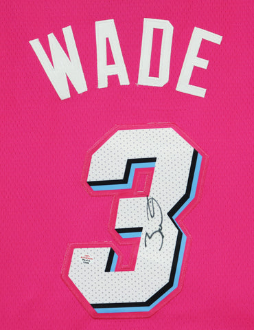 Dwyane Wade Miami Heat Signed Autographed Pink Vice #3 Jersey PAAS COA