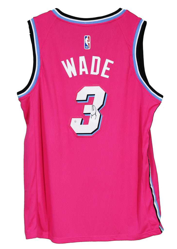 Dwyane Wade Autographed Miami Heat (Red #3) Deluxe Framed Jersey