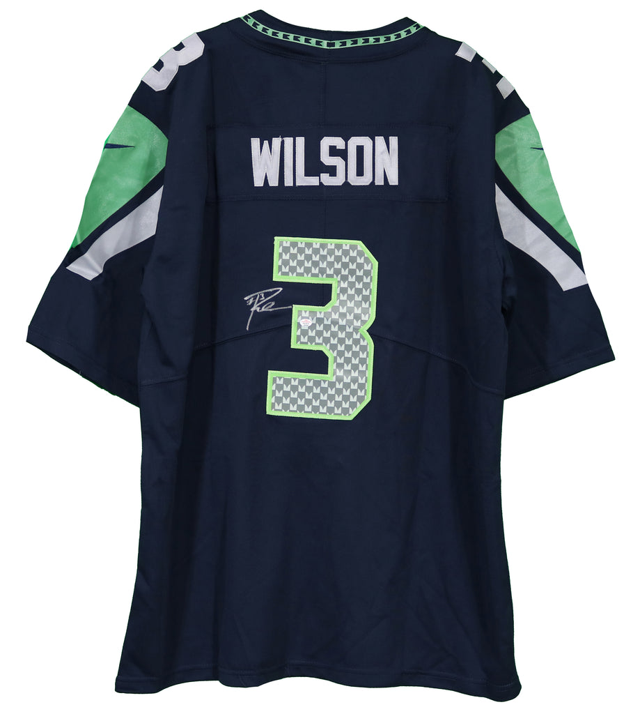 NFL Team Apparel Seattle Seahawks Blue Russell Wilson #3 Jersey