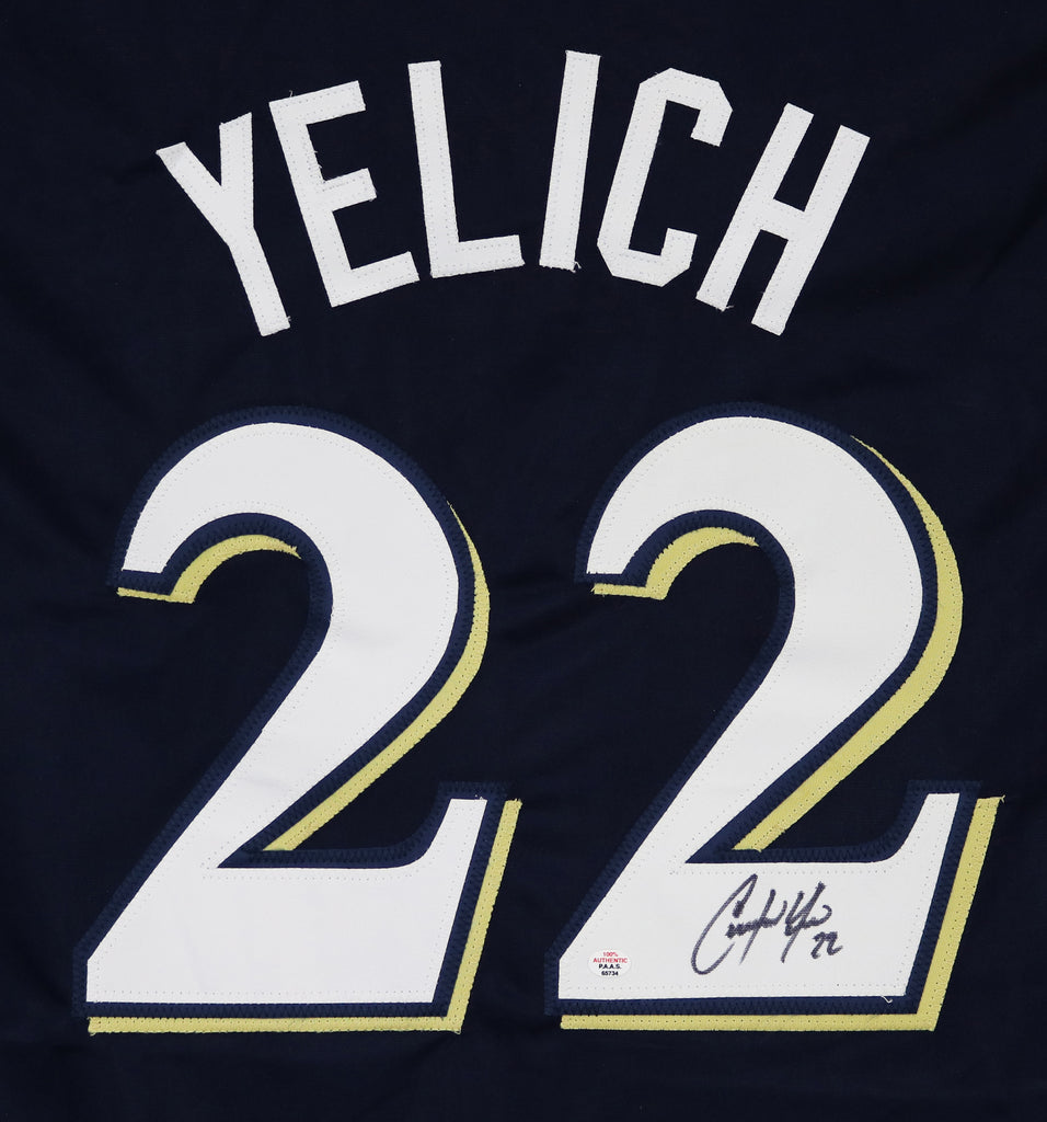 Christian Yelich Autographed Milwaukee Brewers Framed Jersey