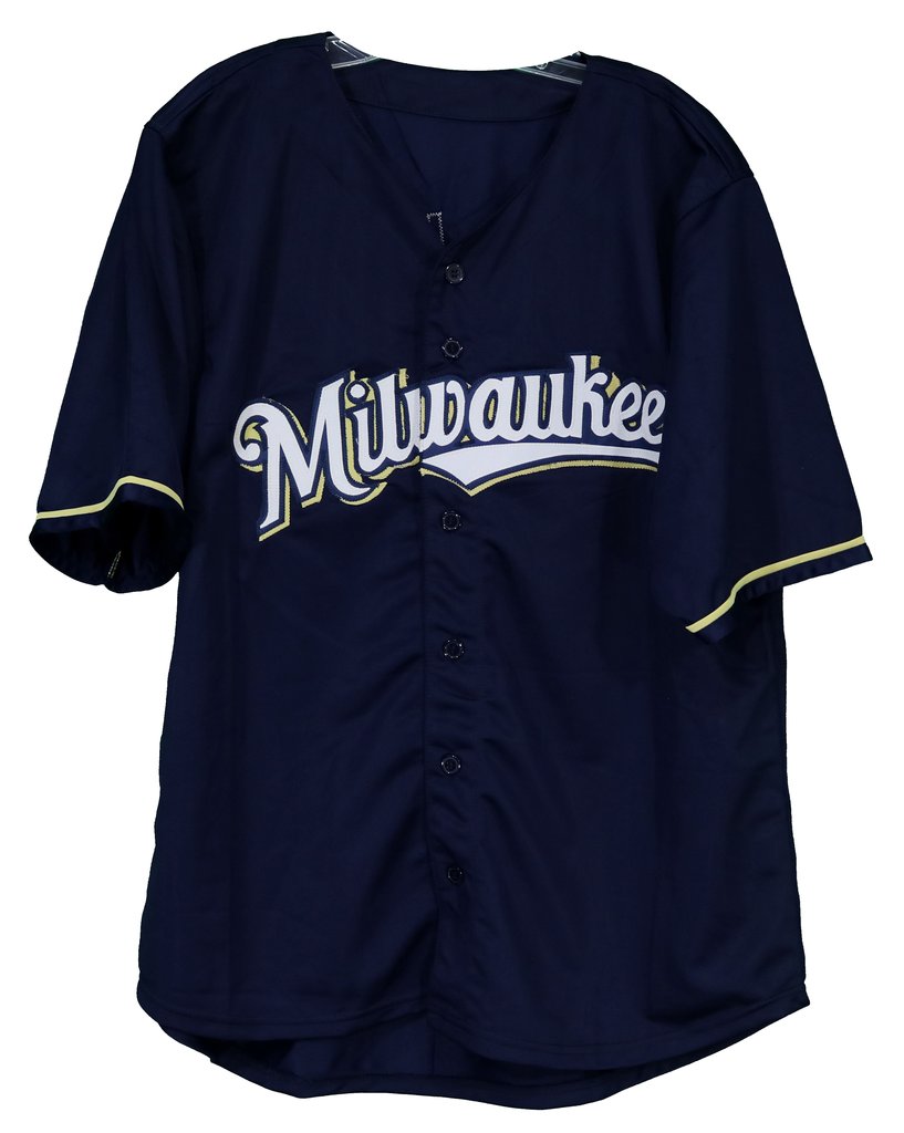 Christian Yelich Milwaukee Brewers Signed Autographed Blue #22 Jersey –